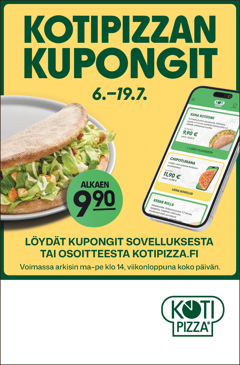 Kupongit 6-19.7. Kotipizza