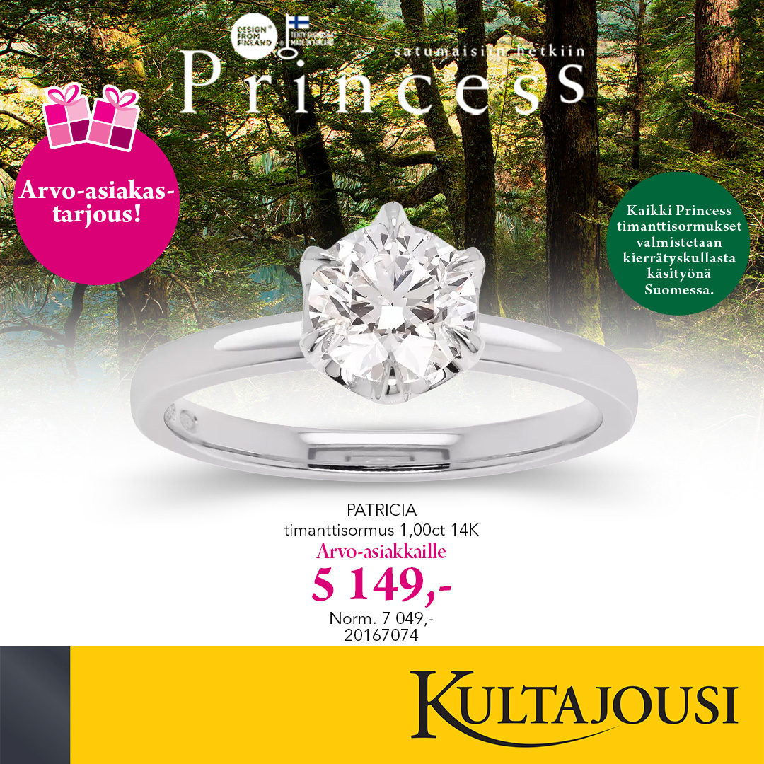 Princess Patricia 1.0ct Kultajousi
