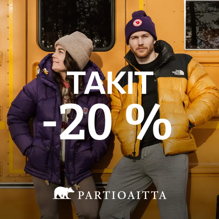 KAIKKI TAKIT -20% Partioaitta