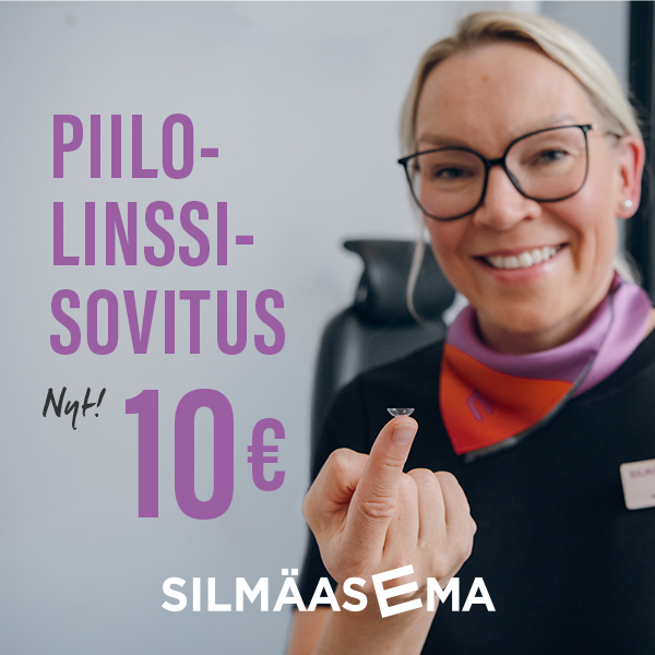 Piilolinssisovitus vain 10 € Silmäasema Lappeenranta Iso Kristiina
