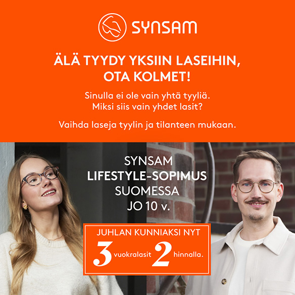 3 vuokralasit 2 hinnalla! Synsam